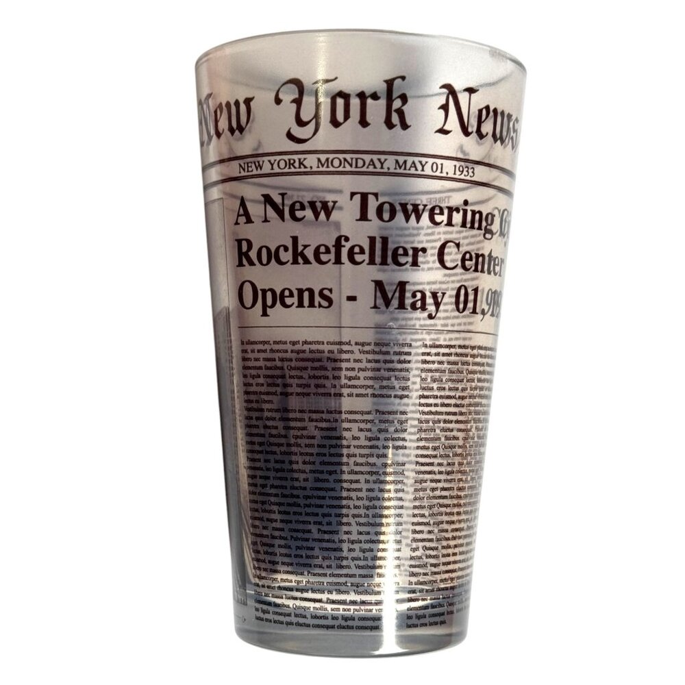 Top Of The Rock Souvenir Glass Tumbler 2013 Rockefeller Center New York News NYC - Picture 11 of 11